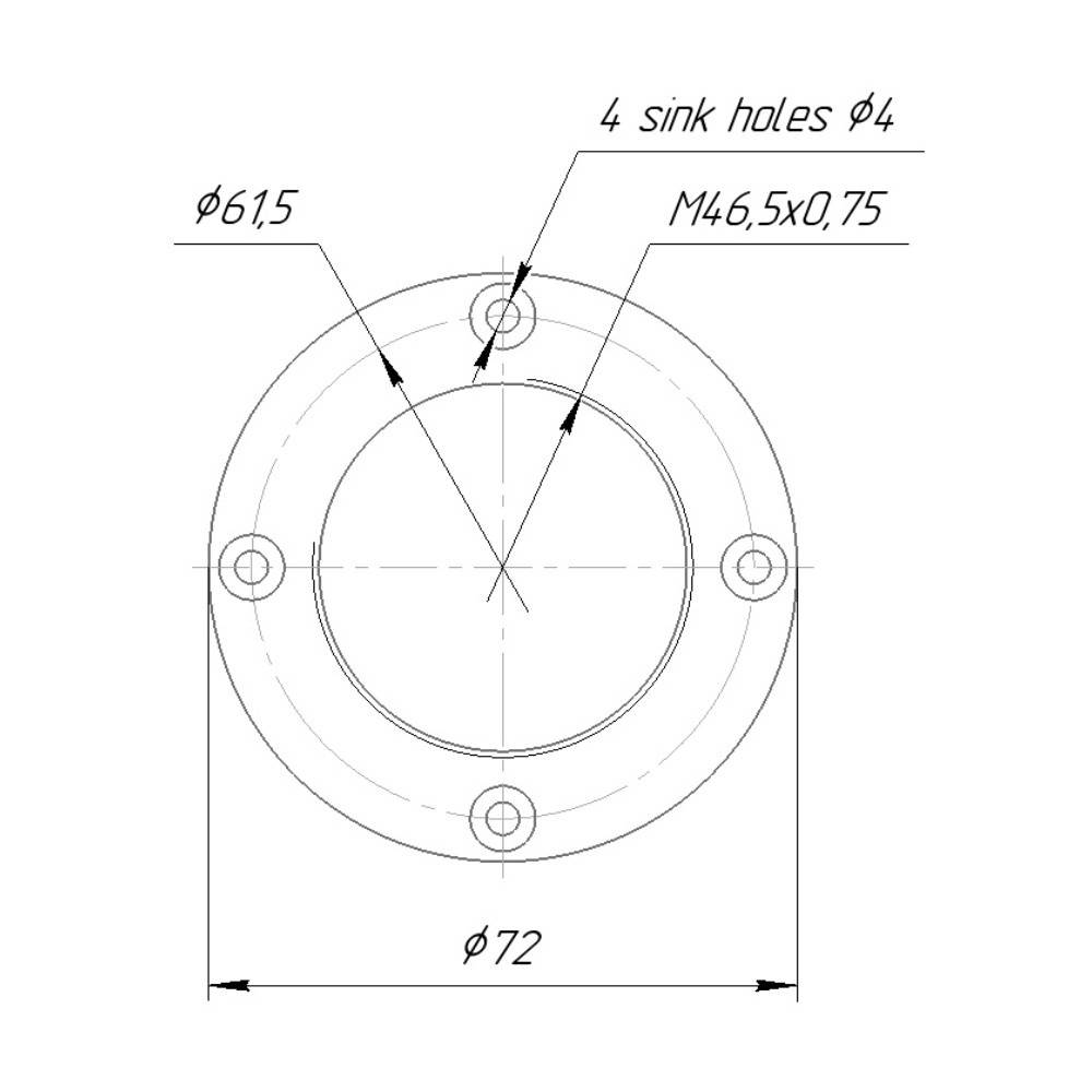 Lens board (mount flange) with M46.5x0.75 female thread