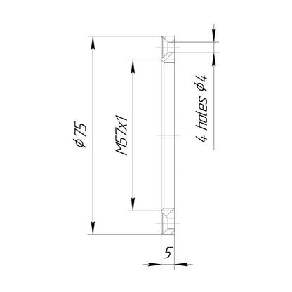 Lens board (flange, plate) with M57x1 female thread