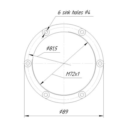 Lens board (mount flange) with M72x1 female thread