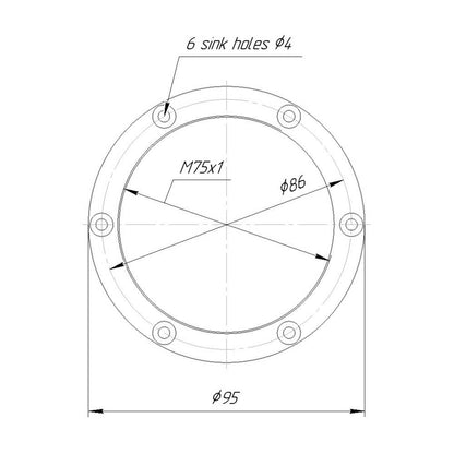 Lens board (mount flange) with M75x1 female thread