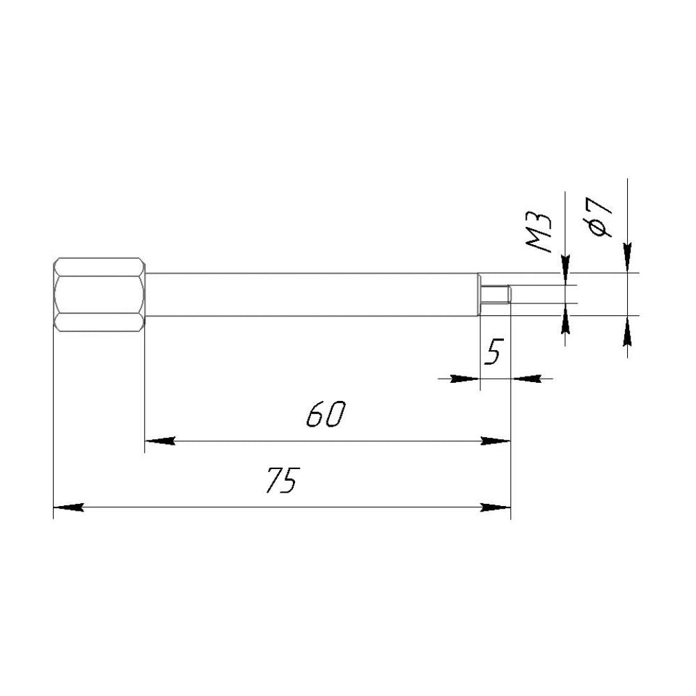 Focus Pulling Stick with M3 thread for Cabrio zoom lens, 75mm