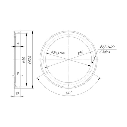 Follow Focus Gear (78.3-97.6-10mm) for LOMO (CKBK) OKC10-28-1M fast lens
