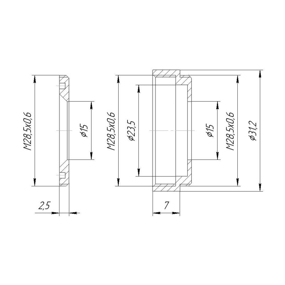 Filter holder for blocking filter with M28.5x0.6 threads