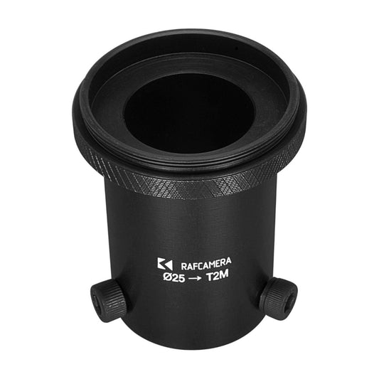 25mm clamp to M42x0.75 (T2) male thread adapter for microscope eyepiece tube
