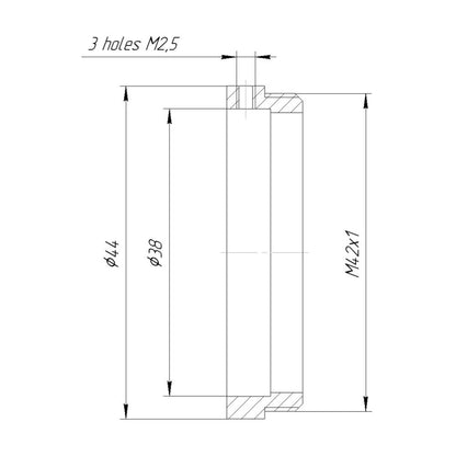38mm clamp (V38) to M42x1 male thread adapter for Schneider Macro-Symmar