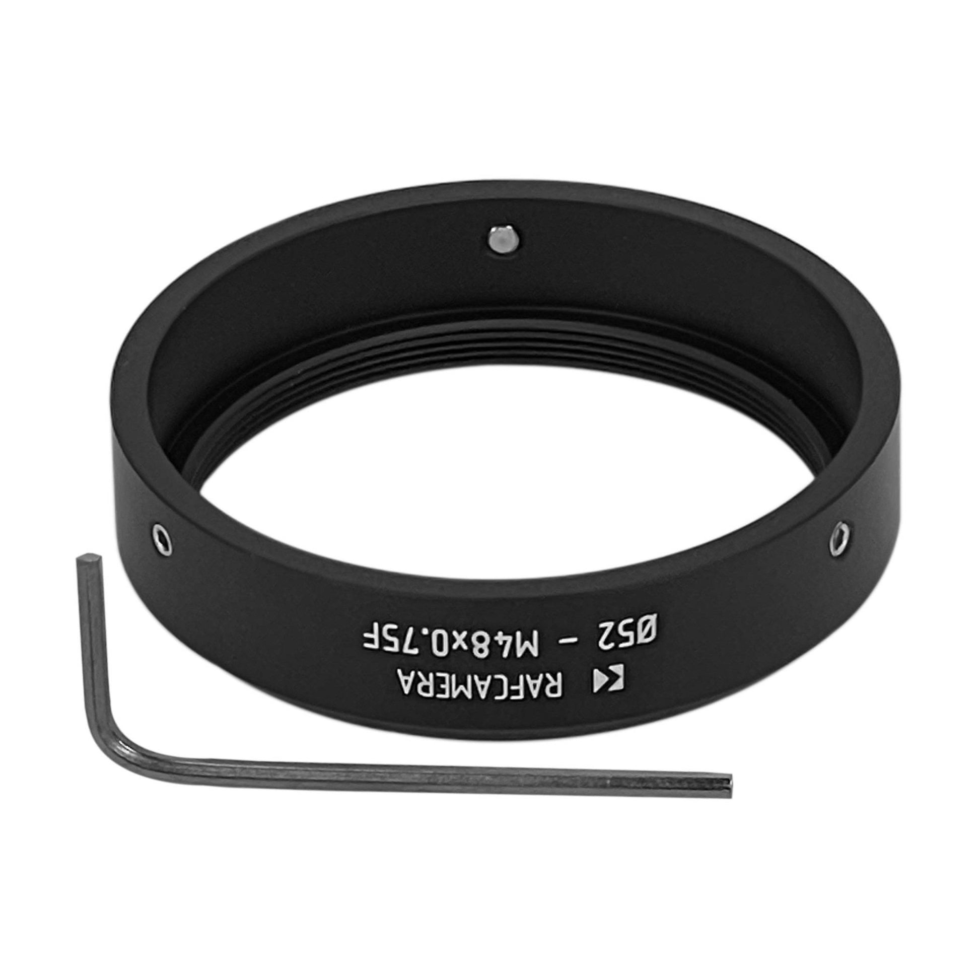 52mm clamp to M48x0.75 female thread adapter