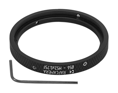 56mm clamp to M52x0.75 female thread adapter