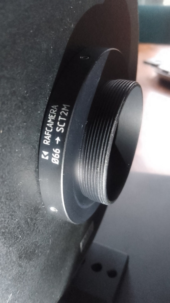 66mm clamp to SCT2 male thread adapter for Intes MK67 telescope