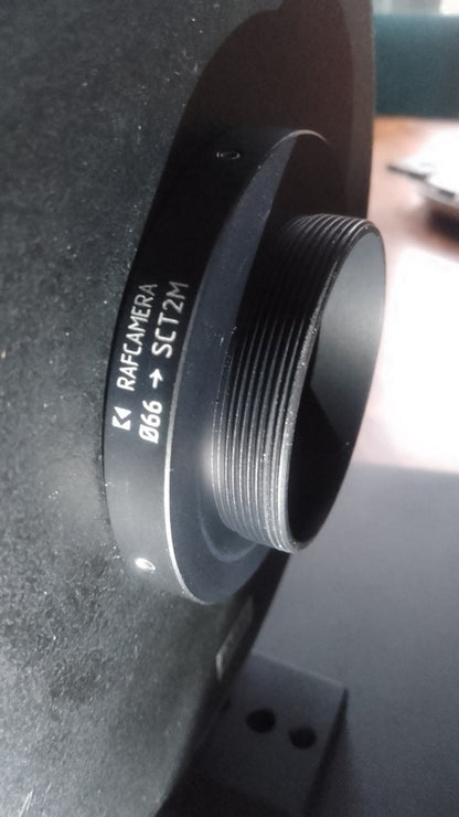 66mm clamp to SCT2 male thread adapter for Intes MK67 telescope