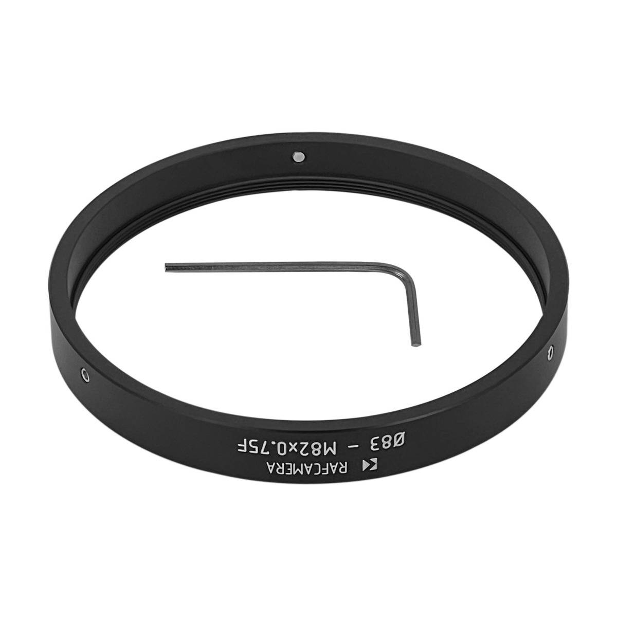 83mm clamp to M82x0.75 female thread adapter
