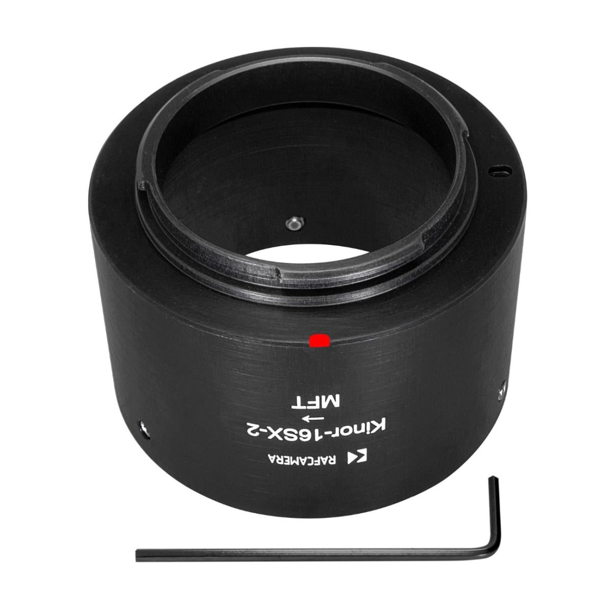 Kinor-16SX-2 lens to MFT (micro 4/3) camera mount adapter, with screws
