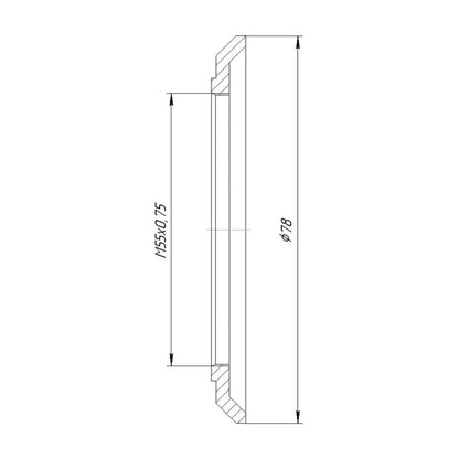 Durst Lapla plate (lens board) with M55x0.75 female thread