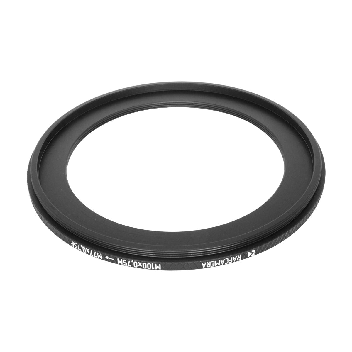 M100x0.75 male to M77x0.75 female thread adapter (filter step-down ring)