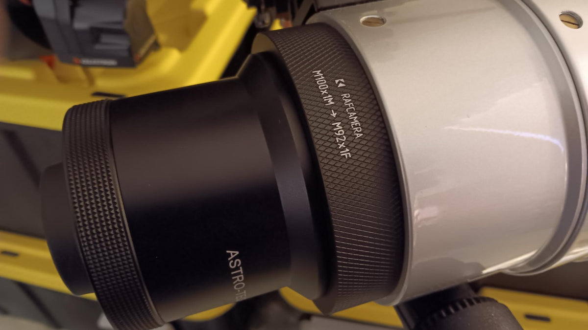 M100x1 male to M92x1 female thread adapter for telescopes