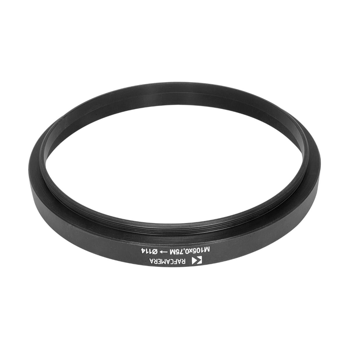 M105x0.75 male thread to 114mm outer diameter adapter