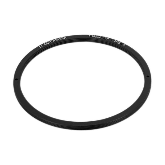 M105x0.75 male to M95x1 female thread adapter, flangeless