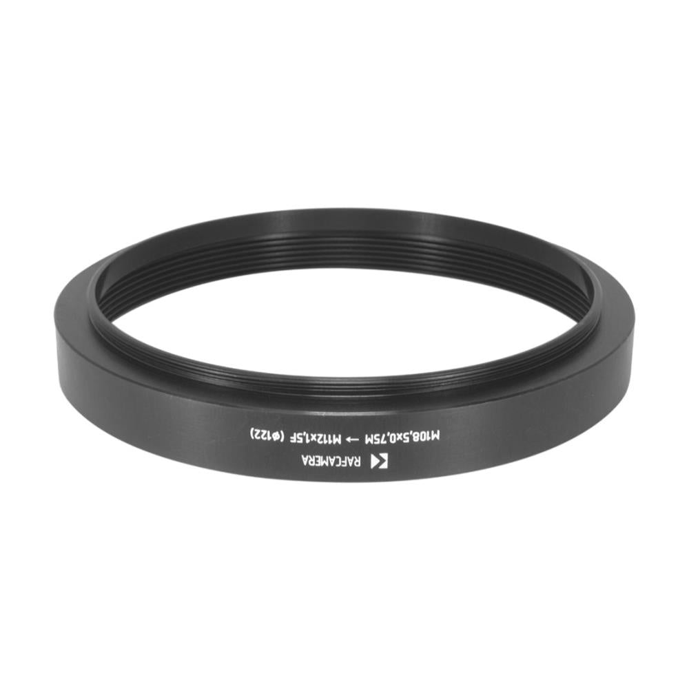 M108.5x0.75 male to M112x1.5 female thread adapter (step-up ring)