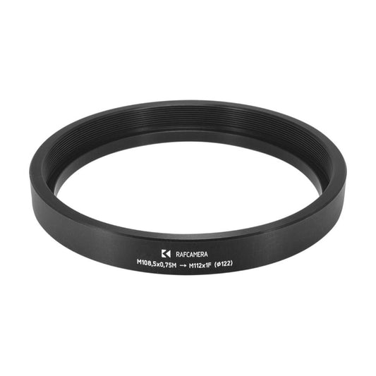 M108.5x0.75 male to M112x1 female thread adapter (step-up ring)