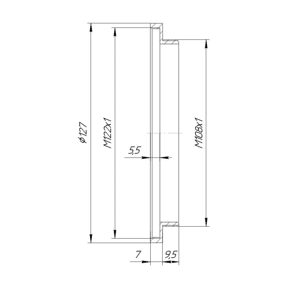 M108x1 male to M122x1 female thread adapter for SMC 67 Takumar 4.0/400mm