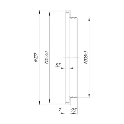 M108x1 male to M122x1 female thread adapter for SMC 67 Takumar 4.0/400mm