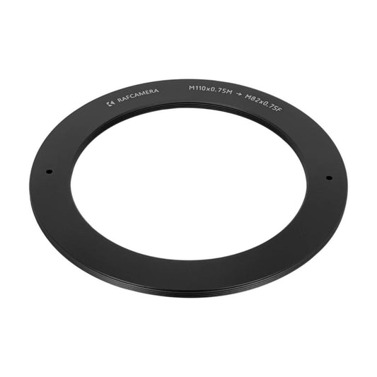 M110x0.75 male to M82x0.75 female thread adapter, flangeless