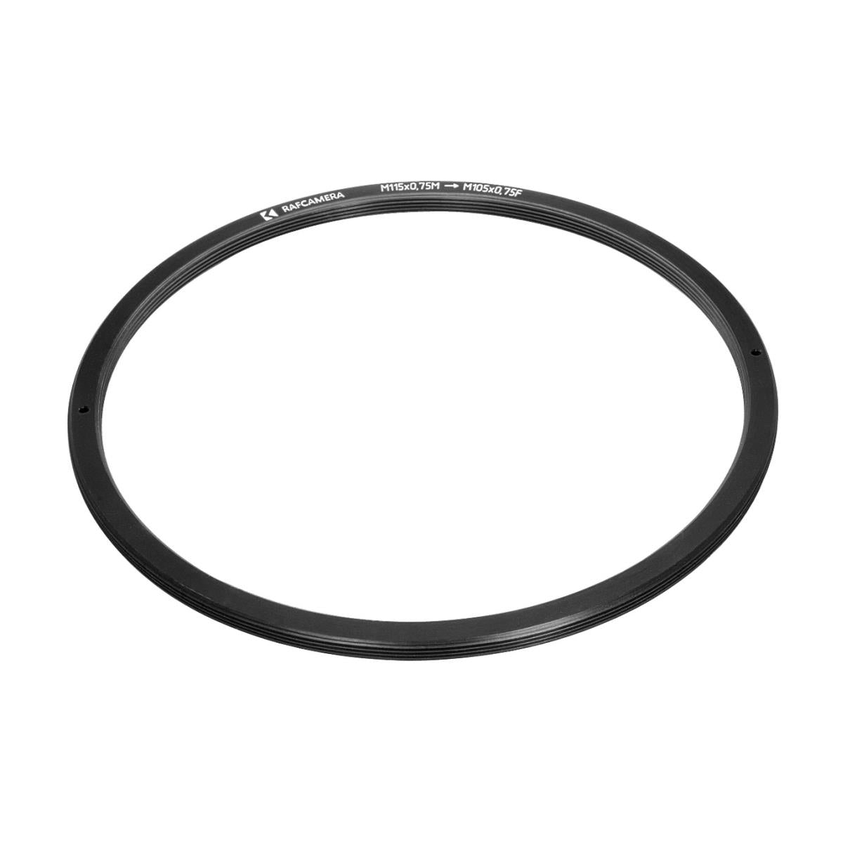 M115x0.75 male to M105x0.75 female thread adapter (115mm to 105m step-down ring)