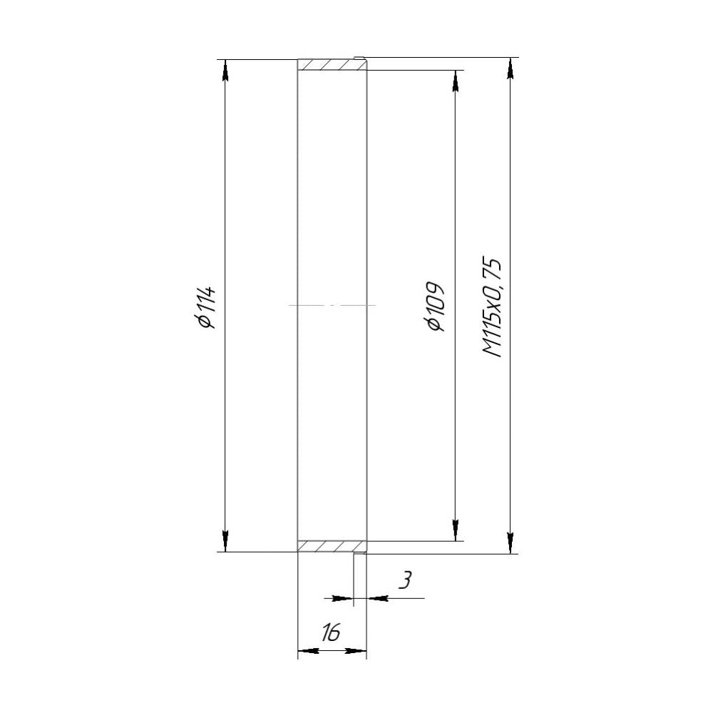 M115x0.75 male thread to 114mm outer diameter adapter for Rapido FVD-35A