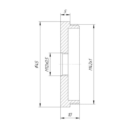 M12x0.5 female to M42x1 male thread adapter