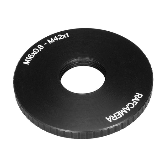 M16x0.8 female to M42x1 male thread adapter for Cassar 2.8/1.25cm lens