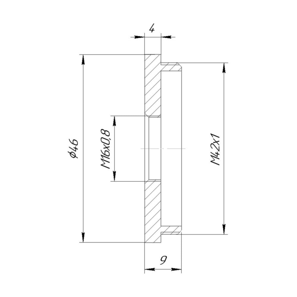 M16x0.8 female to M42x1 male thread adapter for Cassar 2.8/1.25cm lens