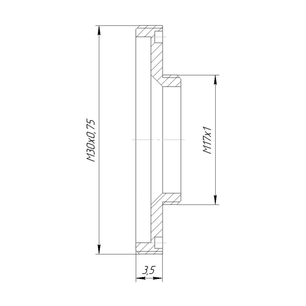 M17x1 male to M30x0.75 male thread adapter for Ulanzi or Sandmarc phone case