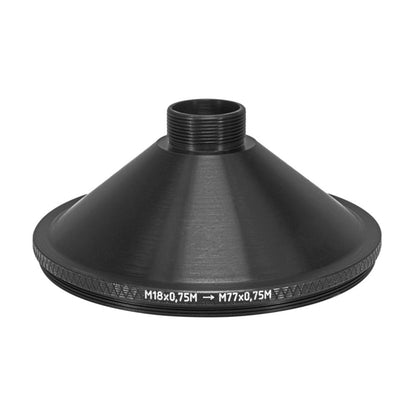 M18x0.75 male to M77x0.75 male thread adapter for microscope turret
