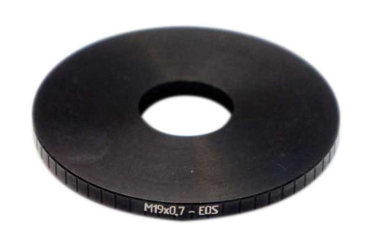 M19x0.7 female thread to Canon EOS camera mount adapter