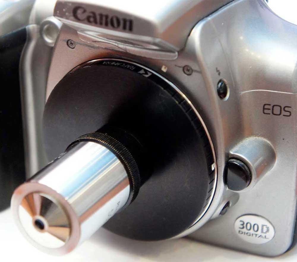 M19x0.7 female thread to Canon EOS camera mount adapter