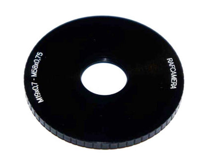 M58x0.75 male to M19x0.75 female thread adapter (58mm to 19mm step-down ring)