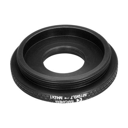 M19x0.75 female to M42x1 male thread adapter