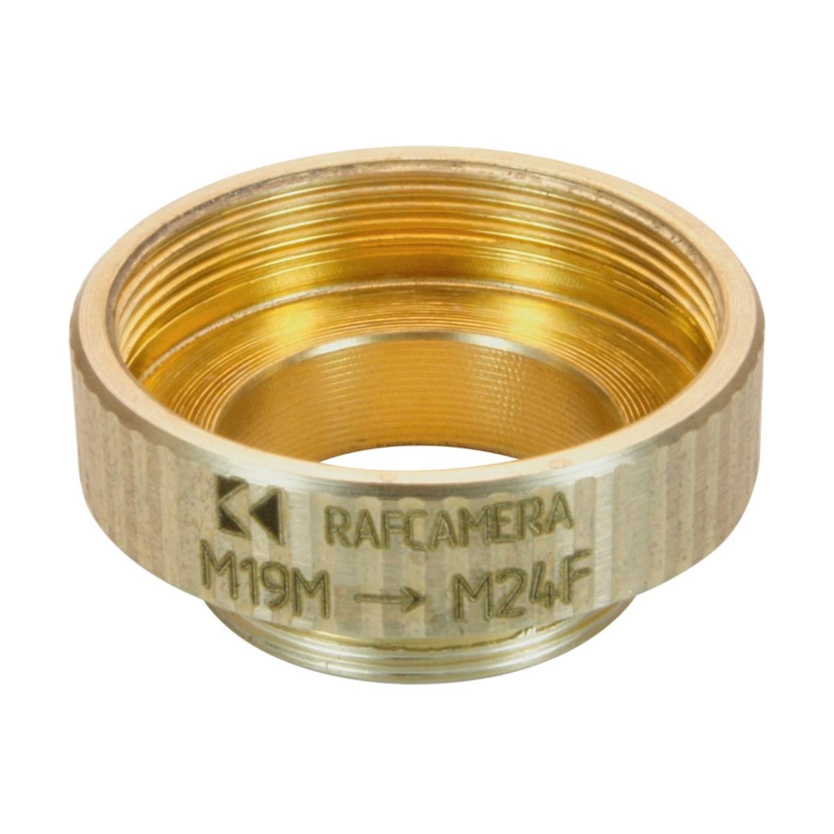 M19x0.75 male to M24x0.75 female thread adapter, bronze