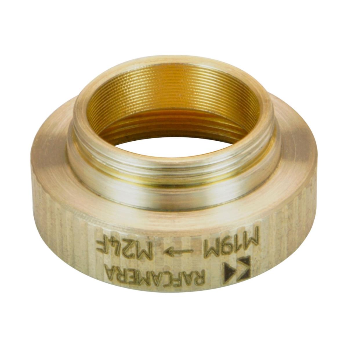 M19x0.75 male to M24x0.75 female thread adapter, bronze