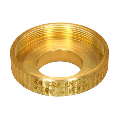 M19x0.75 male to M30x0.75 female thread adapter, bronze