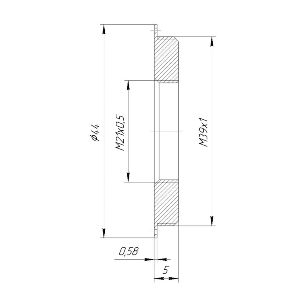 M21x0.5 female to M39x1 (LTM) male thread adapter for LOMO OKS1-22-1 block
