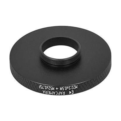 M22.5x0.5 male to M52x0.75 female thread adapter for Industar-69 lens