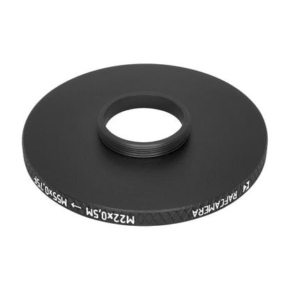 M22x0.5 male to M55x0.75 female thread (22mm to 55mm step-up ring)