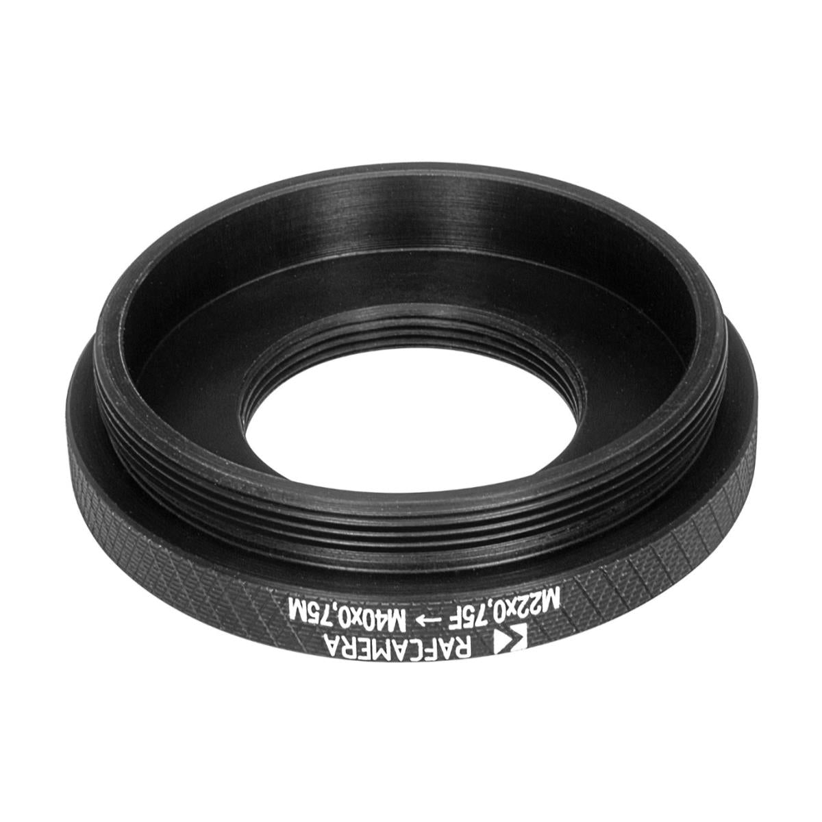 M22x0.75 female to M40x0.75 male thread adapter