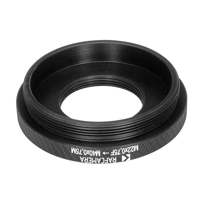 M22x0.75 female to M40x0.75 male thread adapter