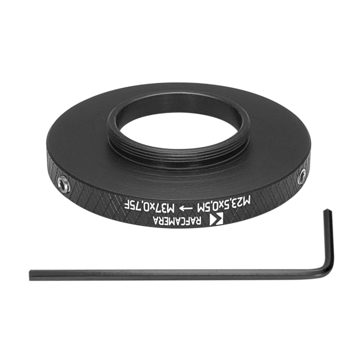 M23.5x0.5 male to M37x0.75 female thread adapter for Moondog 1.33x anamorphic