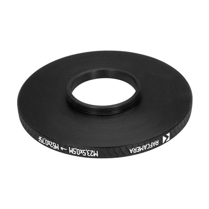 M23.5x0.5 male to M52x0.75 female filter step-up ring (Cooke Kinic 1.5/1″ lens)