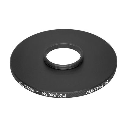 M24.5x0.5 male to M62x0.75 female thread adapter (24.5mm to 62mm step-up ring)