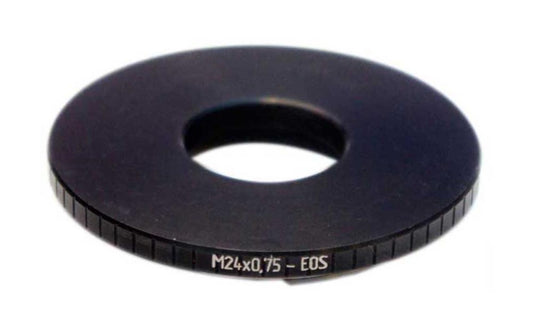 M24x0.75 female thread to Canon EOS camera mount adapter