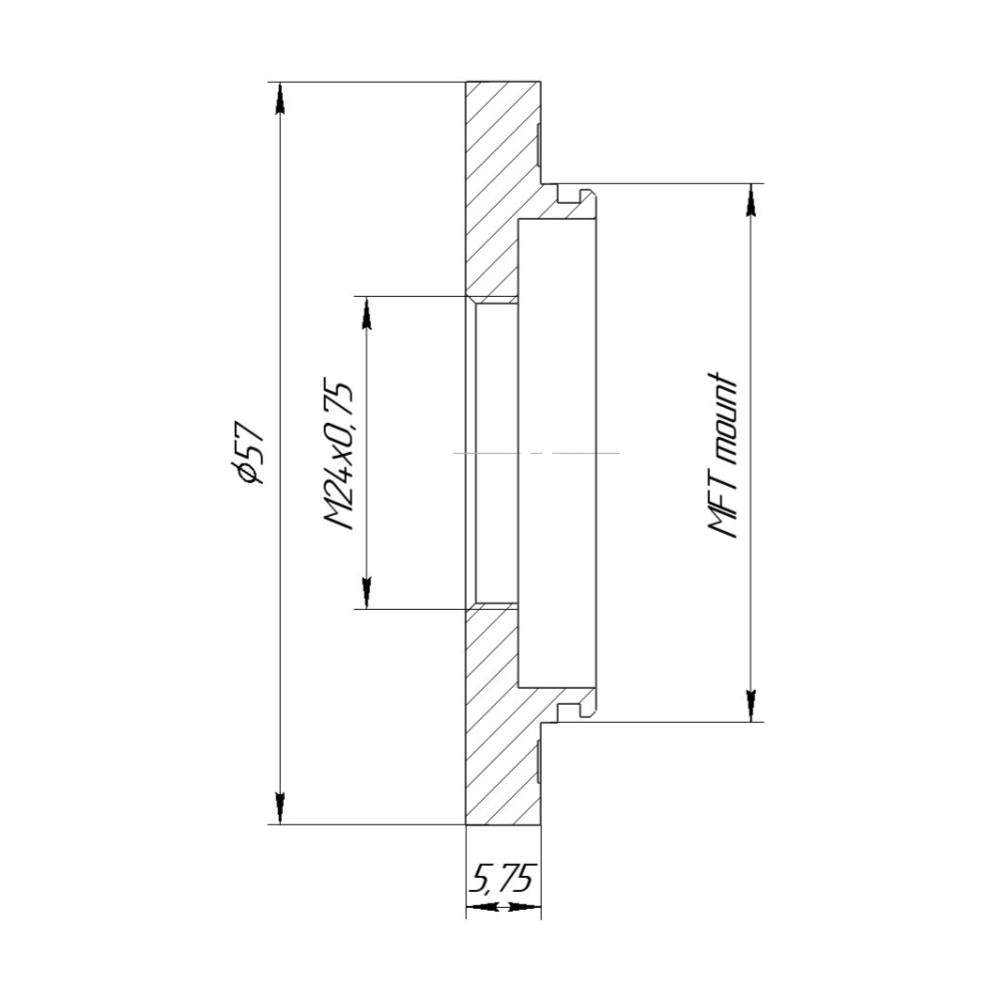 M24x0.75 female thread to MFT (micro4/3) camera mount adapter