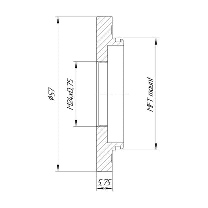 M24x0.75 female thread to MFT (micro4/3) camera mount adapter